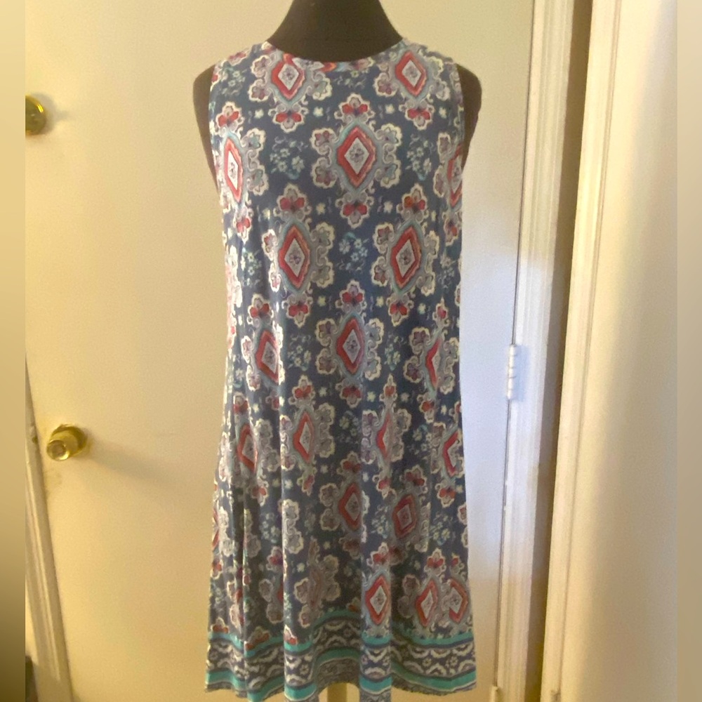 Loft sleeveless printed dress.
